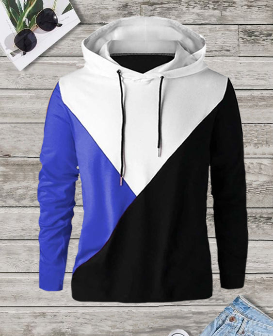 Mens Casual Cotton Color Block Hoodies